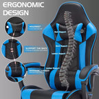 Gaming Chair with Footrest, Ergonomic Computer Chair with Headrest & Lumbar Support, Breathable Height Adjustable Game Chair for Home&Office