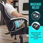 Gaming Chair with Footrest, Ergonomic Computer Chair with Headrest & Lumbar Support, Breathable Height Adjustable Game Chair for Home&Office