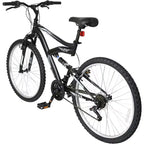 Hykolity 26 inch Mountain Bike, 18-Speed Outdoor Cycling Bike, High Carbon Steel Frame, MTB Bicycle for Men and Women, Dual Full Suspension, Black