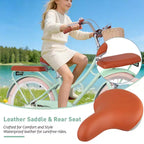 NAYSAYE Girls Beach Cruiser Bike with Front Basket & Sturdy Steel Frame for Comfortable Outdoor City Commute, Green, 58.39*24.53*36.93