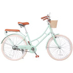 NAYSAYE Women Beach Cruiser Bike with Front Basket & Sturdy Frame for Comfortable Outdoor City Commuting, Green, 63.98*24.53*38.82