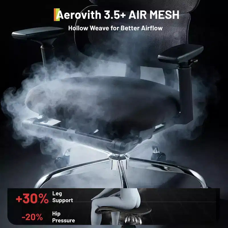 Ergonomic High Back Mesh Office Gaming Chair, 400lb Heavy Duty Capacity with Flip-Up Arms, Adjustable Headrest, Lumbar and Leg Support, Reclining
