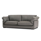 Mid-Century Modern 89.76 Inch Genuine Leather Sofa, 3-Seater Couch for Living Room, Bedroom, Office - Graphite