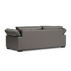 Mid-Century Modern 89.76 Inch Genuine Leather Sofa, 3-Seater Couch for Living Room, Bedroom, Office - Graphite