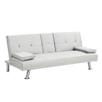 66.1 PVC Loveseat Sofa Bed with Wood Frame and Stainless Legs