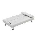 66.1 PVC Loveseat Sofa Bed with Wood Frame and Stainless Legs