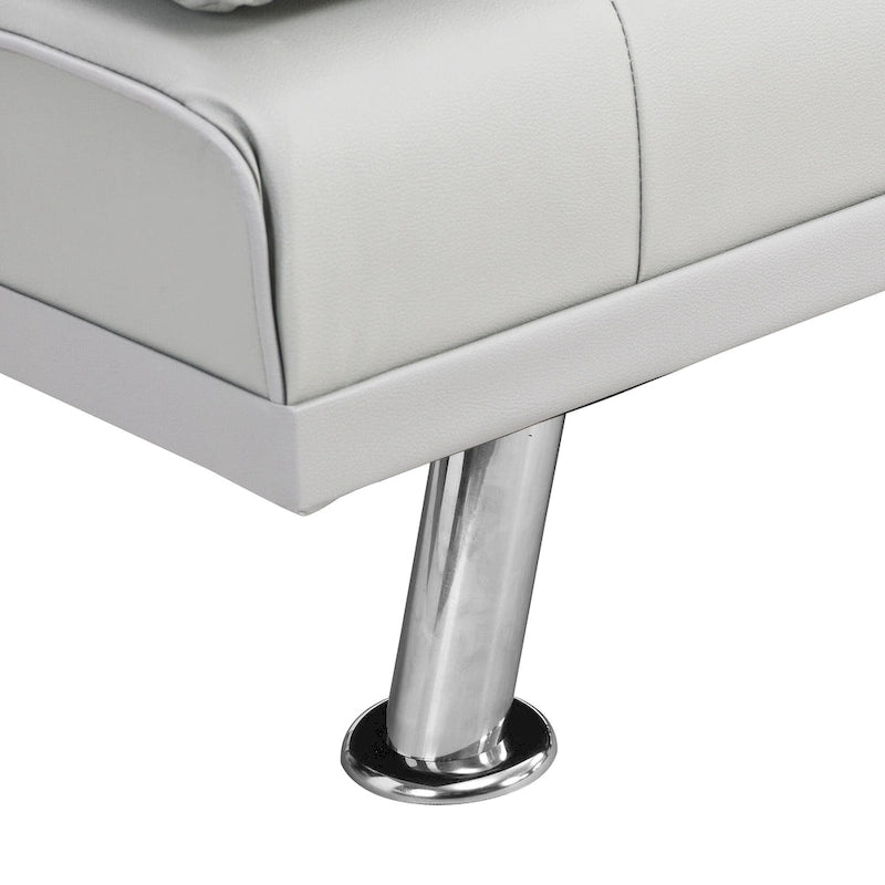 66.1 PVC Loveseat Sofa Bed with Wood Frame and Stainless Legs