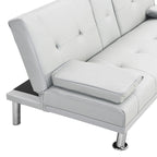 66.1 PVC Loveseat Sofa Bed with Wood Frame and Stainless Legs