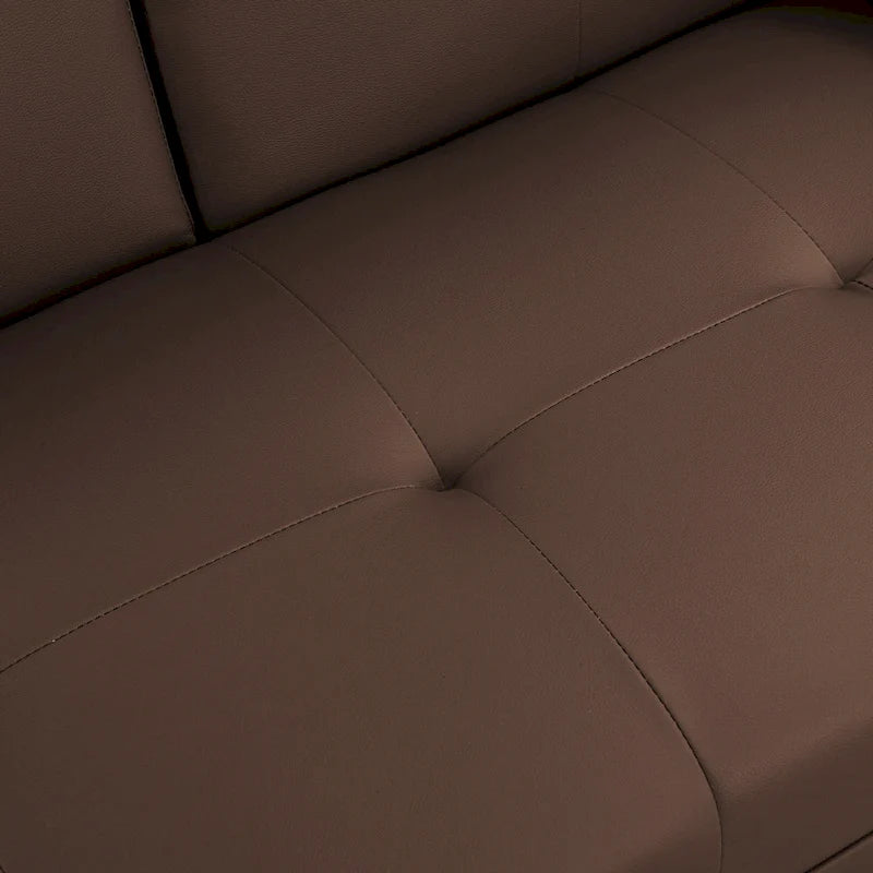 66.1 PVC Loveseat Sofa Bed with Wood Frame and Stainless Legs