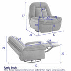 Corduroy Swivel Glider Recliner, Footrest for Living Room