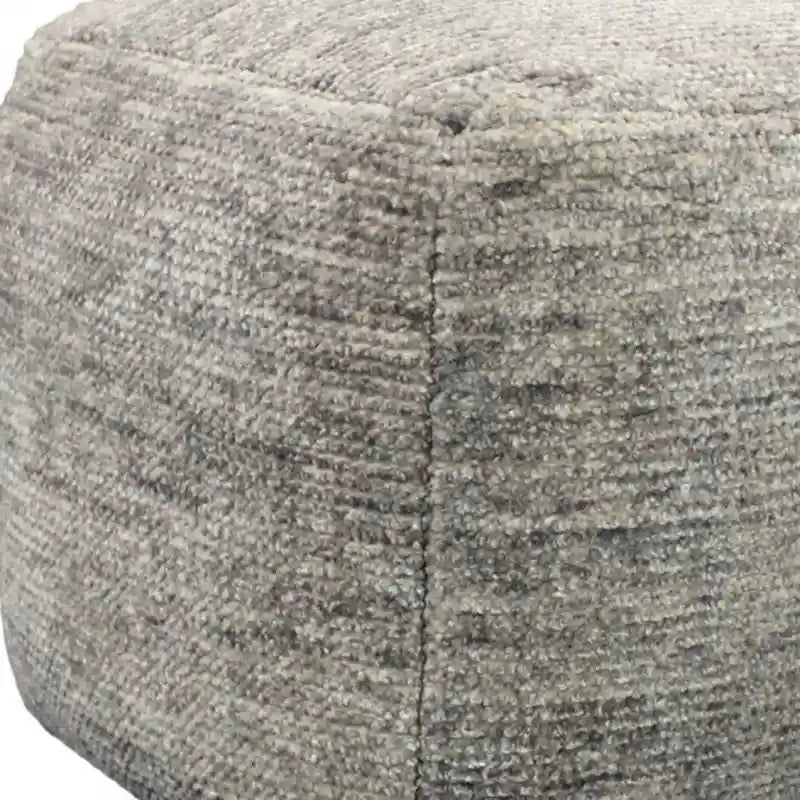 18 Gray Wool Cube Pouf Ottoman