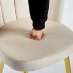 Velvet Dining Chairs with Gold Legs (Set of 2)
