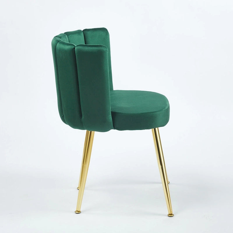 Velvet Dining Chairs with Gold Legs (Set of 2)