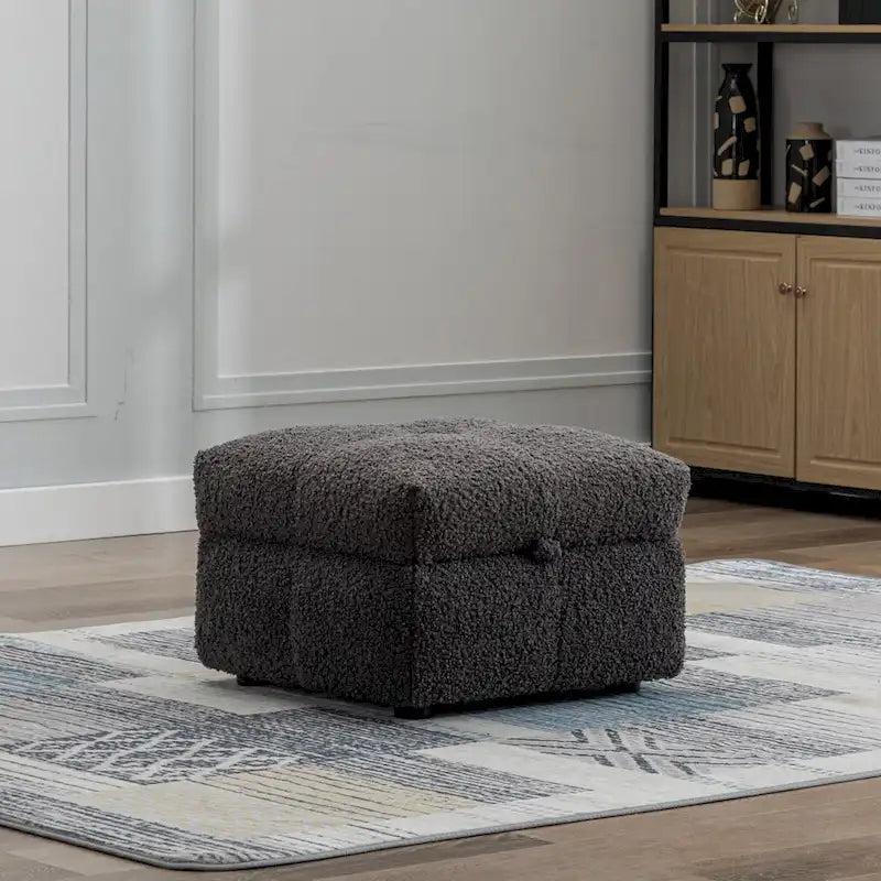 Sectional Sofa, L-Shape Couch with Movable Storage Ottoman 2 USB Ports and 2 Pillows Upholstered Tufted Couch for Living Room