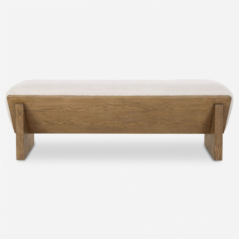 59 Wide Wood Framed Polyester Bench