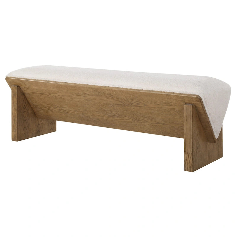 59 Wide Wood Framed Polyester Bench