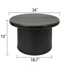 Modern Round Coffee Table Set Double Table Coffee Table with Fluted Table Leg, for Living Room