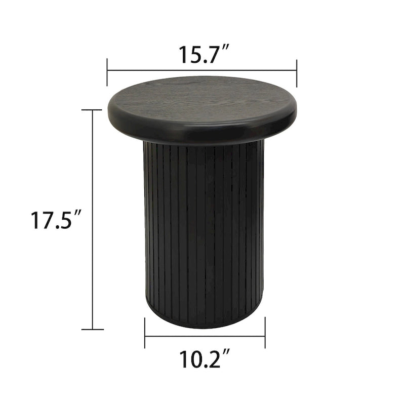 Modern Round Coffee Table Set Double Table Coffee Table with Fluted Table Leg, for Living Room