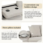 Modern L-Shape Sectional Sofa with Storage Ottoman, Reversible Chaise, Two Pillows, and Cup Holder