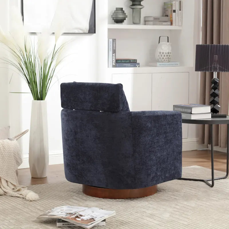 360 Degree Accent Swivel Chair,Chenille Upholstered Arm Chair