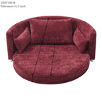 Foldable Linen Chair Bed,Floor Sleeper Sofa Bed,Circular Bed,Adjustable Futon Sofa,Folding Lazy Sofa Couch for Living Room