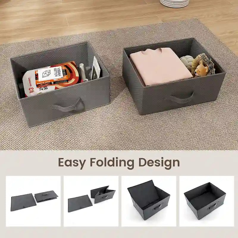2 Drawer Dresser Fabric Storage Organizer Nightstand Bedside