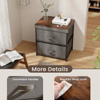 2 Drawer Dresser Fabric Storage Organizer Nightstand Bedside