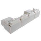 Spacious 142.52 U-Shaped Chenille Sectional Sofa with Double Cushions, Convertible Chaise and Ottomans