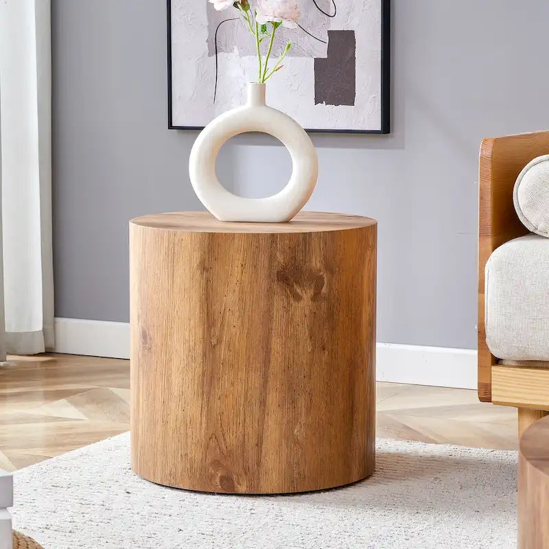 15.7 Modern Round Coffee Table with Fashionable Pattern and Stable Base for Living Room