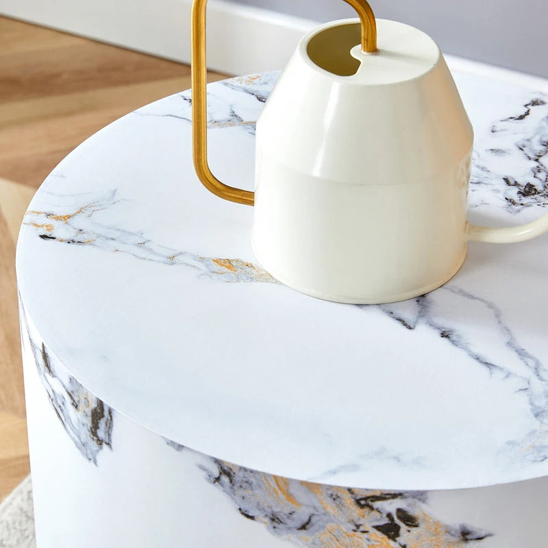 15.7 Modern Round Coffee Table with Fashionable Pattern and Stable Base for Living Room