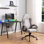 Swivel Gaming Chair Gray - Room Essentials™: Upholstered Computer Desk Chair, Adjustable, Fixed Arms