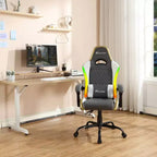 X Rocker RGB LED Extra Comfort Ergonomic PC Gaming Chair Gray/White/Gold