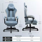 GTPLAYER Gaming Chair Fabric Office Chair with Linkage Armrests Computer Chair Light Blue