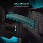 GTPLAYER Gaming Chair with Bluetooth Speakers and Footrest High Back Office Chair Red