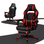 Costway Massage Gaming Chair Reclining Racing Computer Office Chair with Footrest White\ Black\Blue\Red