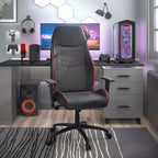 24/7 Shop At Home Ansar Diamond Stitched Faux Leather Gaming Chair