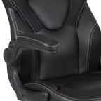 BlackArc High Back Gaming Chair with Faux Leather Upholstery, Height Adjustable Swivel Seat & Padded Flip-Up Arms
