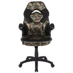 BlackArc High Back Gaming Chair with Faux Leather Upholstery, Height Adjustable Swivel Seat & Padded Flip-Up Arms