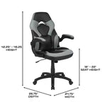 BlackArc High Back Gaming Chair with Faux Leather Upholstery, Height Adjustable Swivel Seat & Padded Flip-Up Arms