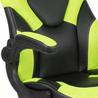 BlackArc High Back Gaming Chair with Faux Leather Upholstery, Height Adjustable Swivel Seat & Padded Flip-Up Arms