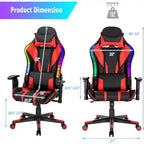 Costway Gaming Chair Adjustable Swivel Computer Chair w/ Dynamic LED Lights