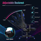 Costway Gaming Chair Adjustable Swivel Computer Chair w/ Dynamic LED Lights