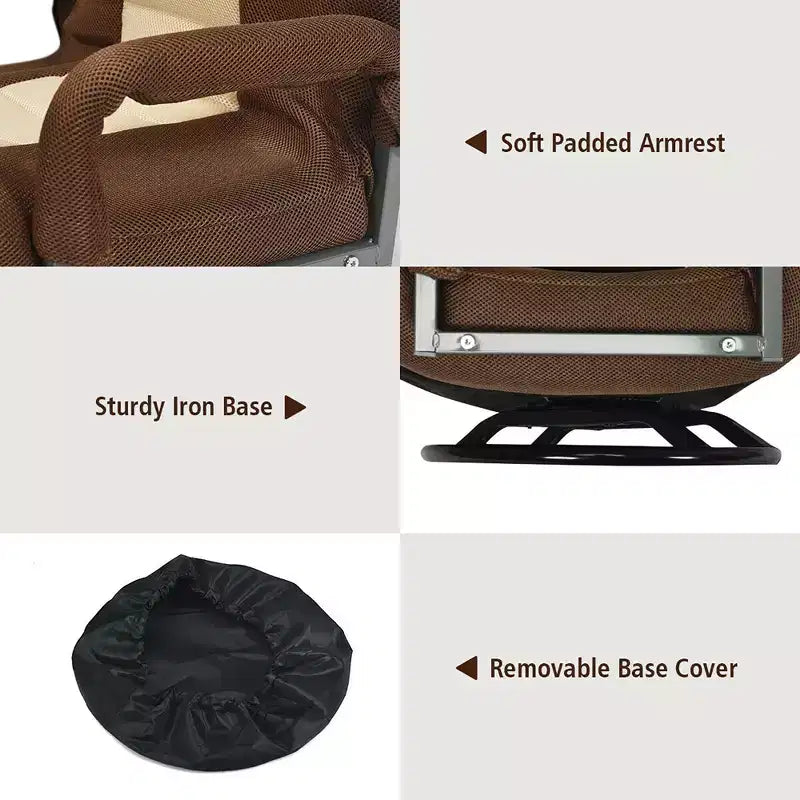 Costway 360-Degree Swivel Gaming Floor Chair with Foldable Adjustable Backrest