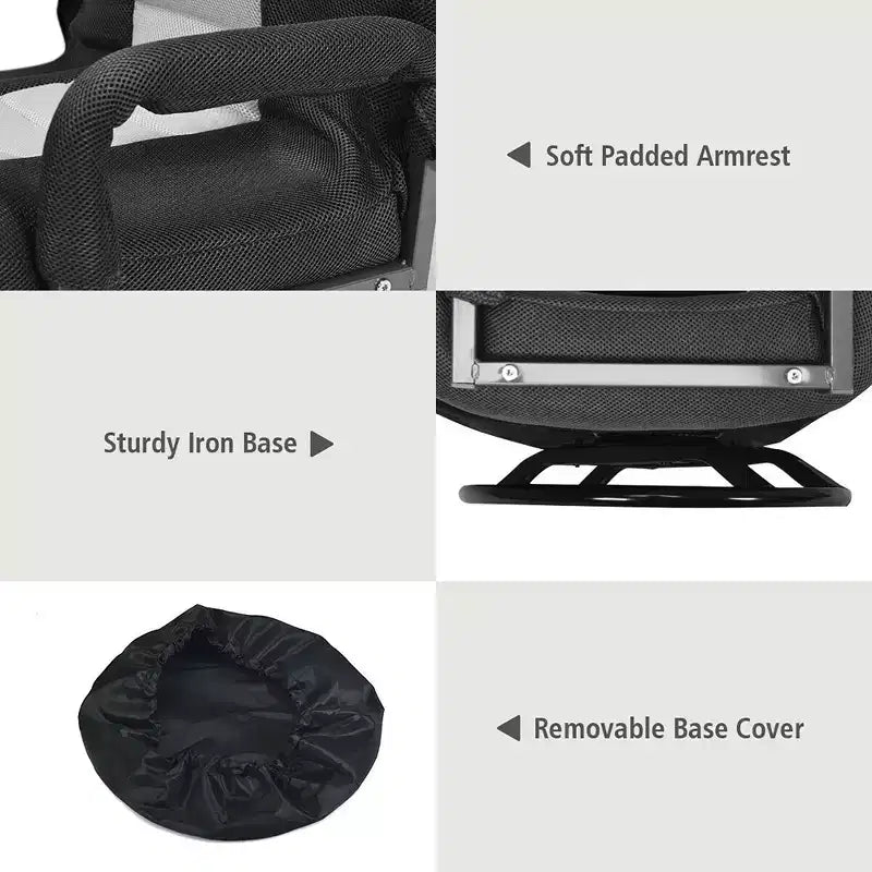 Costway 360-Degree Swivel Gaming Floor Chair with Foldable Adjustable Backrest