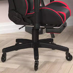 Flash Furniture X30 Gaming Chair Racing Computer Chair with Reclining Back, Slide-Out Footrest, and Transparent Roller Wheels