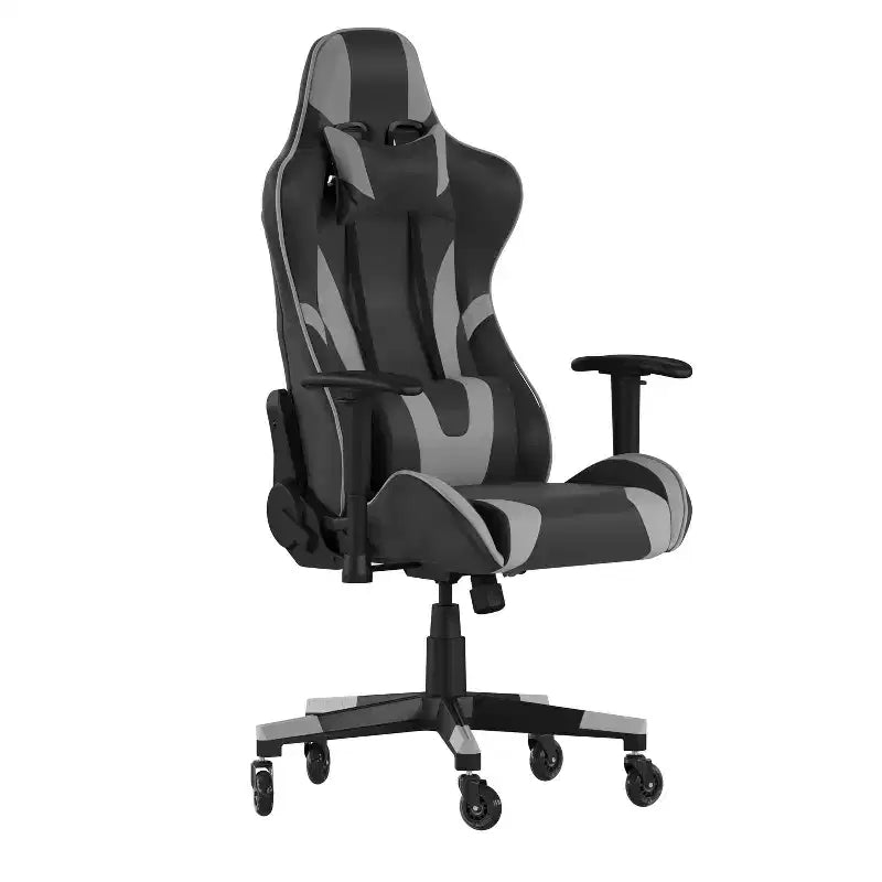 Flash Furniture X20 Gaming Chair Racing Office Computer PC Adjustable Chair with Reclining Back and Transparent Roller Wheels
