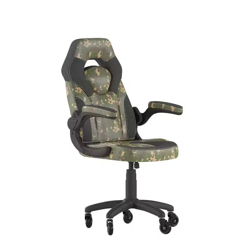 Flash Furniture X10 Gaming Chair Racing Office Computer PC Adjustable Chair with Flip-up Arms and Transparent Roller Wheels