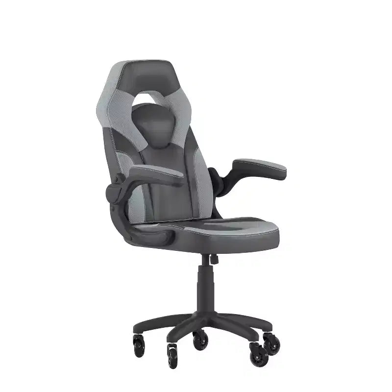 Flash Furniture X10 Gaming Chair Racing Office Computer PC Adjustable Chair with Flip-up Arms and Transparent Roller Wheels