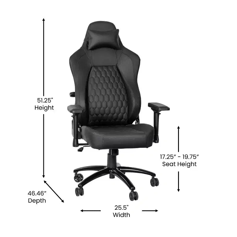 Flash Furniture Falco Ergonomic High Back Adjustable Gaming Chair with 4D Armrests, Headrest Pillow, and Adjustable Lumbar Support