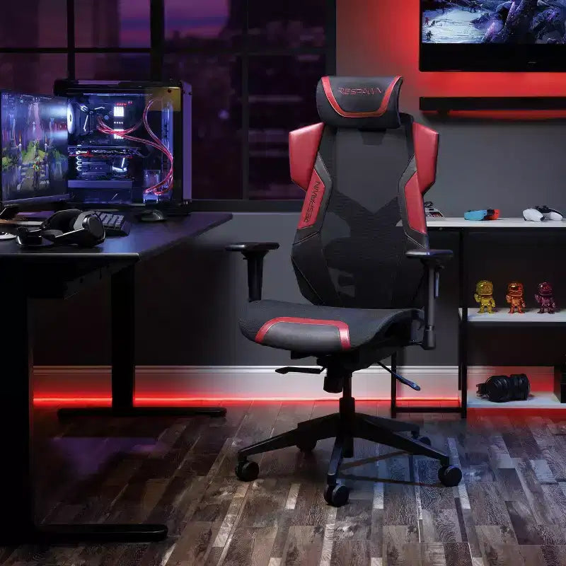 RESPAWN Flexx Mesh Gaming Chair With Lumbar Support and Adjustable Headrest